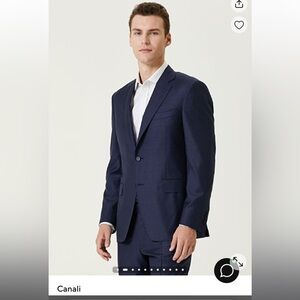 Men’s NEW CANALI Italian 46R suit. BLUE mini pinstripe . 38 waist.